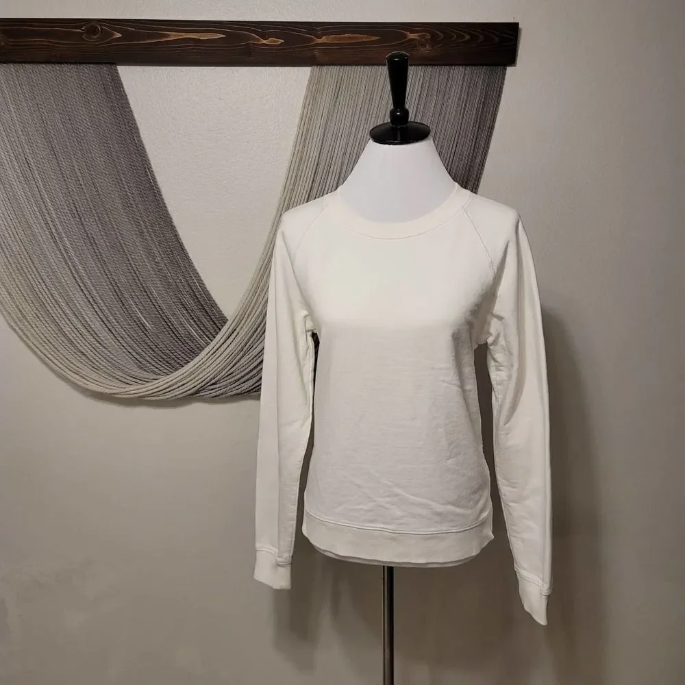 J. Crew Lace Panel Crew Neck Sweater Sz M